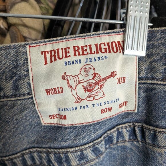 CRAZY Mikey baggy True Religion jeans with custom hem - Picture 3 of 6